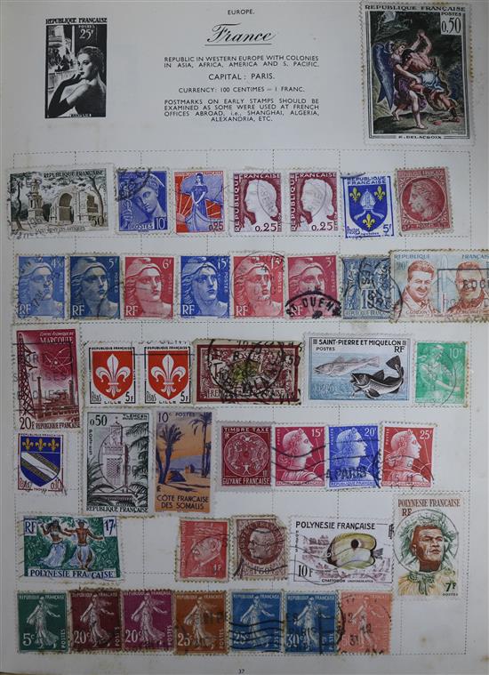 A collection of stamps in five albums, to include World and Commonwealth, 19th - 20th century